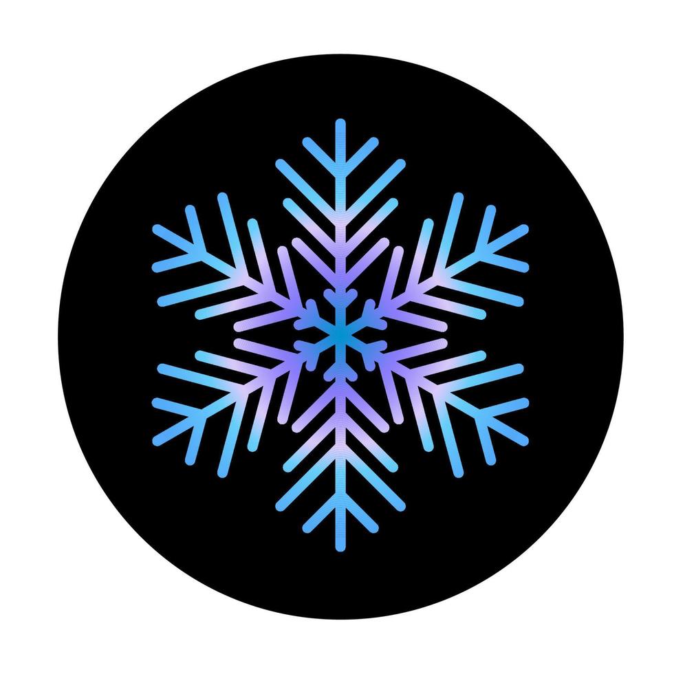 Vektor blaue Schneeflocke am runden Hintergrundsymbol. Illustration für das Web