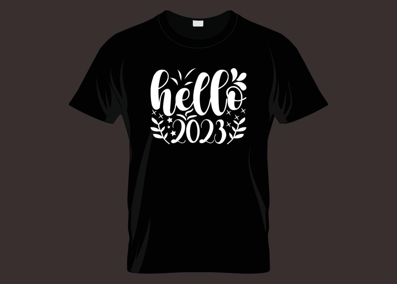 Hej 2023 typografi t-shirt design vektor