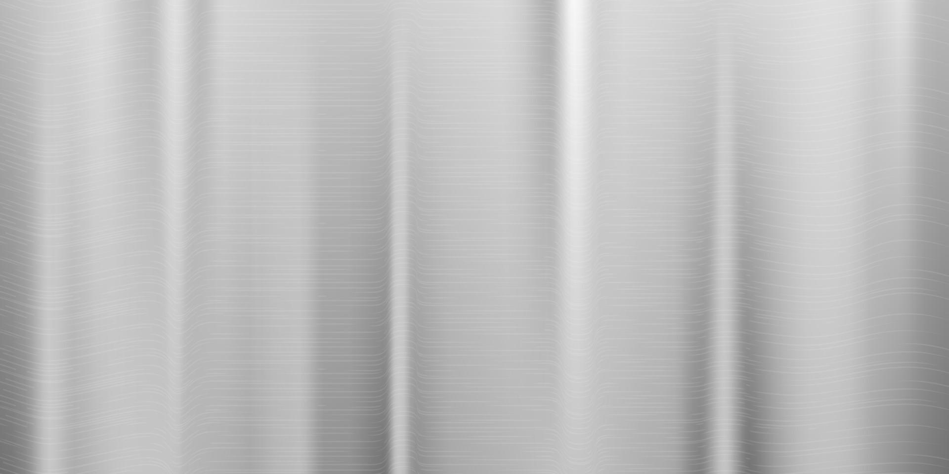 silver- folie bakgrund. metall grå texturerad skinande lutning. rostfri glansig yta med reflexion. realistisk krom bakgrund med veck. vektor illustration