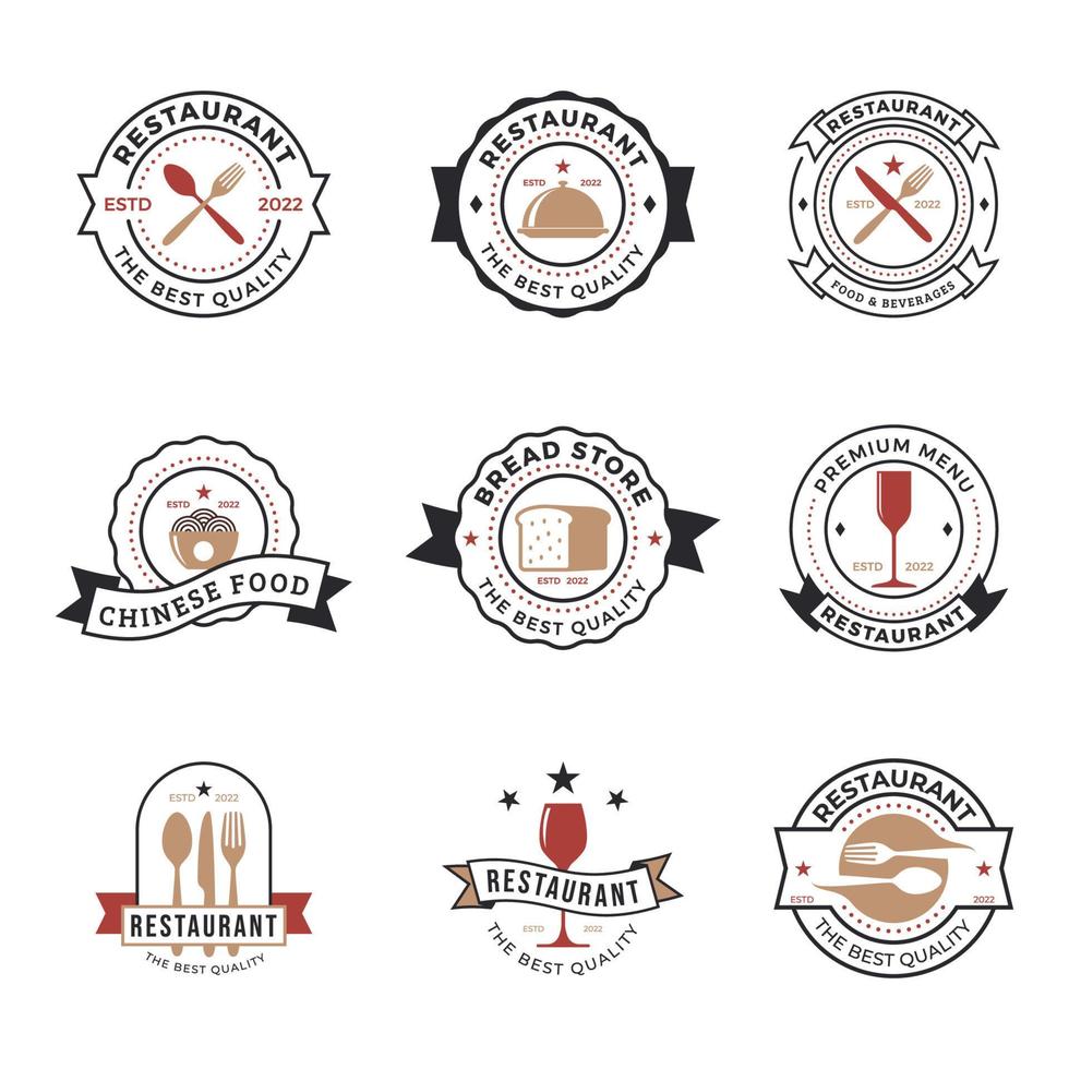 Vintage-Restaurant-Logo-Set vektor