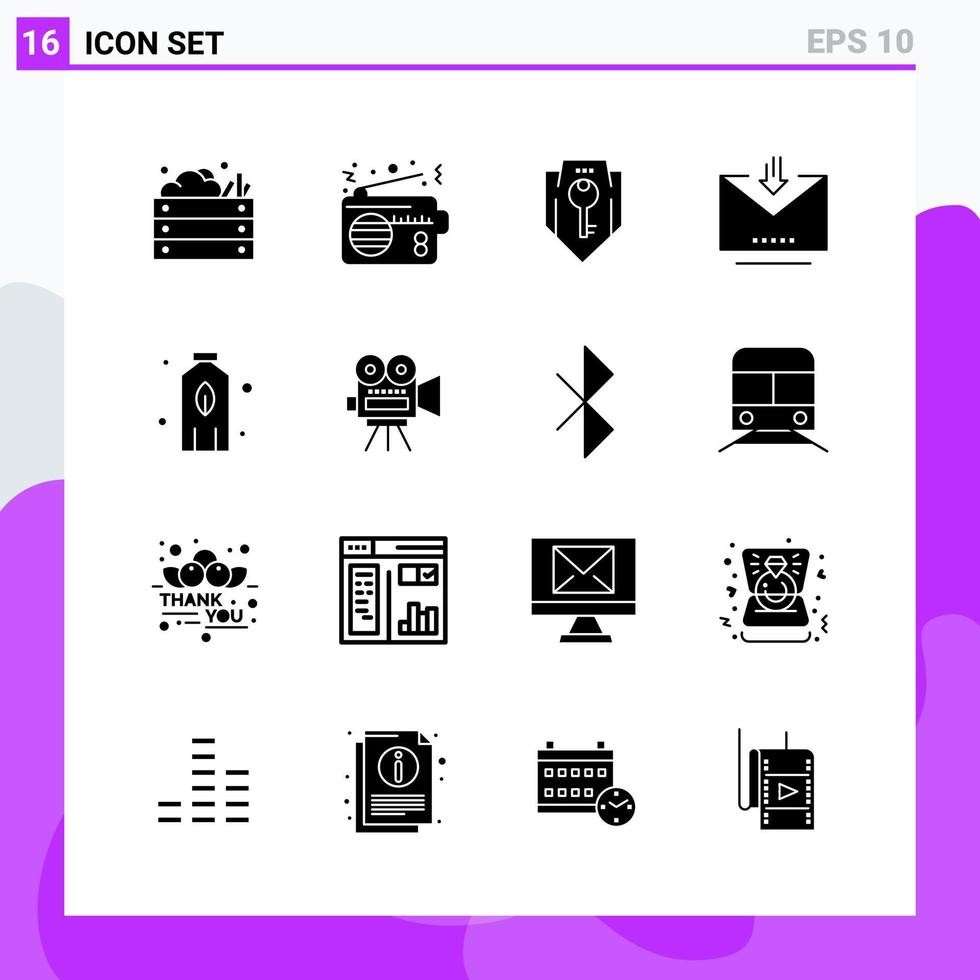 uppsättning av 16 ikoner i fast stil kreativ glyf symboler för hemsida design och mobil appar enkel fast ikon tecken isolerat på vit bakgrund 16 ikoner kreativ svart ikon vektor bakgrund