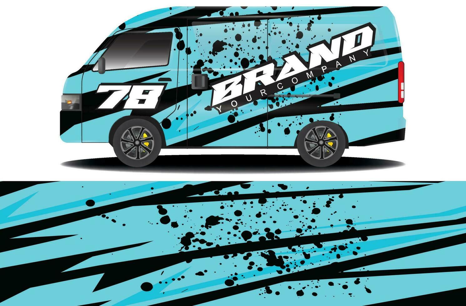 Cargo-Van-Wrap-Sticker-Design. abstraktes grafisches Linien-Rennhintergrund-Kit-Design für Fahrzeugfolierung, Rennwagen, Wohnmobil, Rallye-Auto und mehr vektor