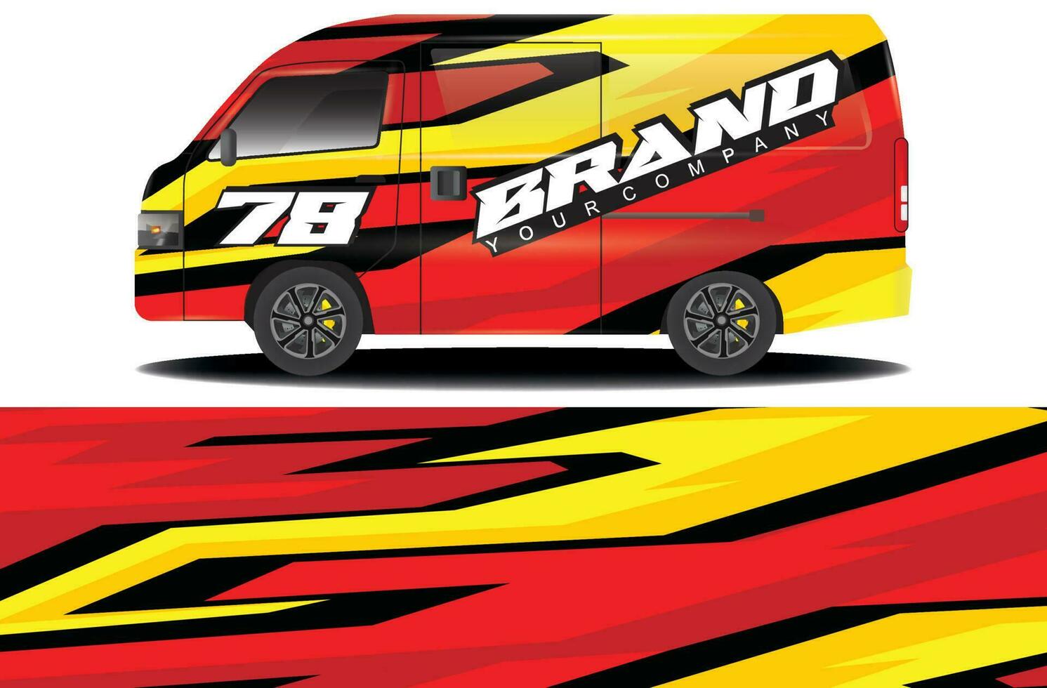 Cargo-Van-Wrap-Sticker-Design. abstraktes grafisches Linien-Rennhintergrund-Kit-Design für Fahrzeugfolierung, Rennwagen, Wohnmobil, Rallye-Auto und mehr vektor