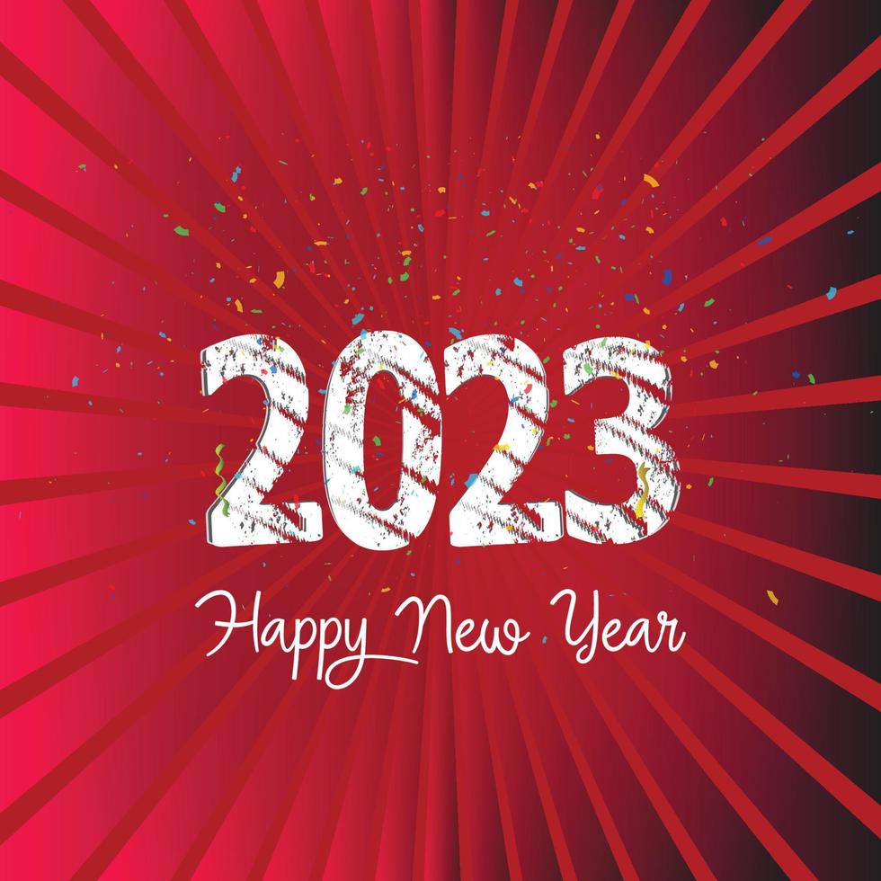 2023 firande av Lycklig ny år text färgrik sprida ut effekt grafik design.eps vektor