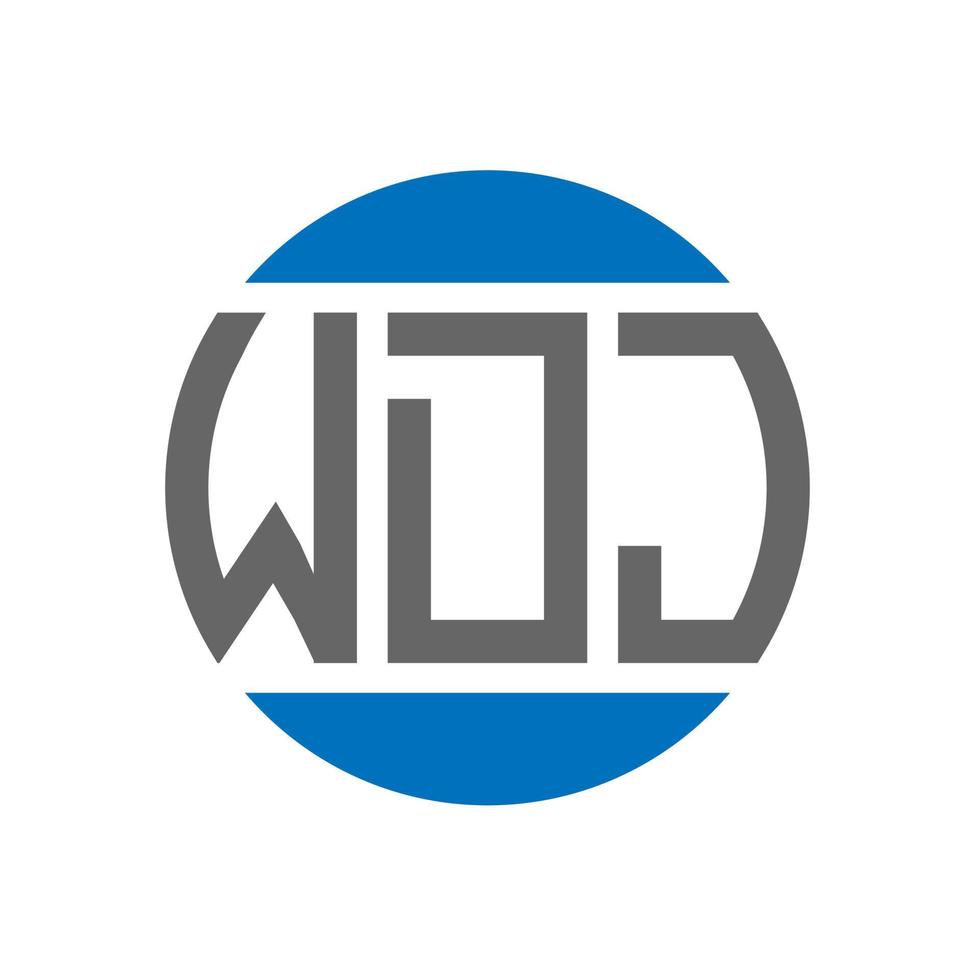 wdj-Brief-Logo-Design auf weißem Hintergrund. wdj kreative Initialen Kreis Logo-Konzept. wdj Briefgestaltung. vektor