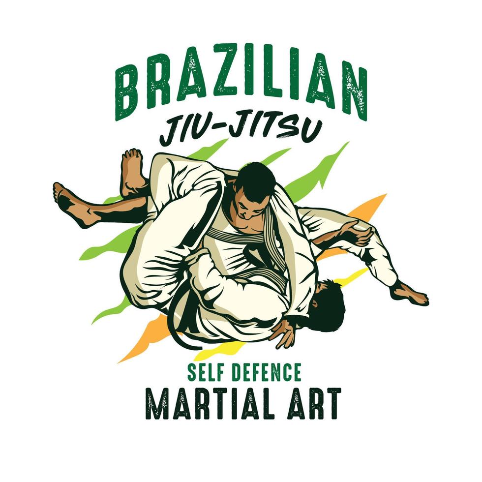 jiujitsu krigisk konst vektor illustration, perfekt för t skjorta design och krigisk konst Träning klubb logotyp design