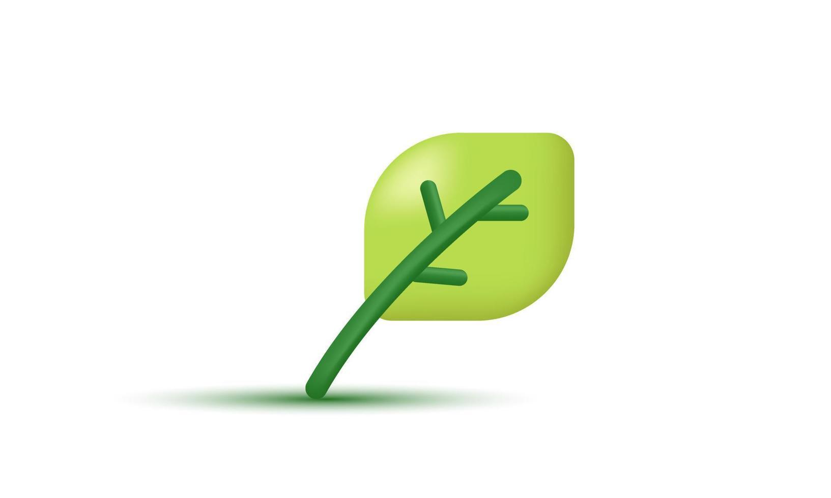 Abbildung Symbol abstrakt 3d realistisch Blatt Baum Pflanze Ökologie bio natürlich auf Hintergrund isoliert vektor