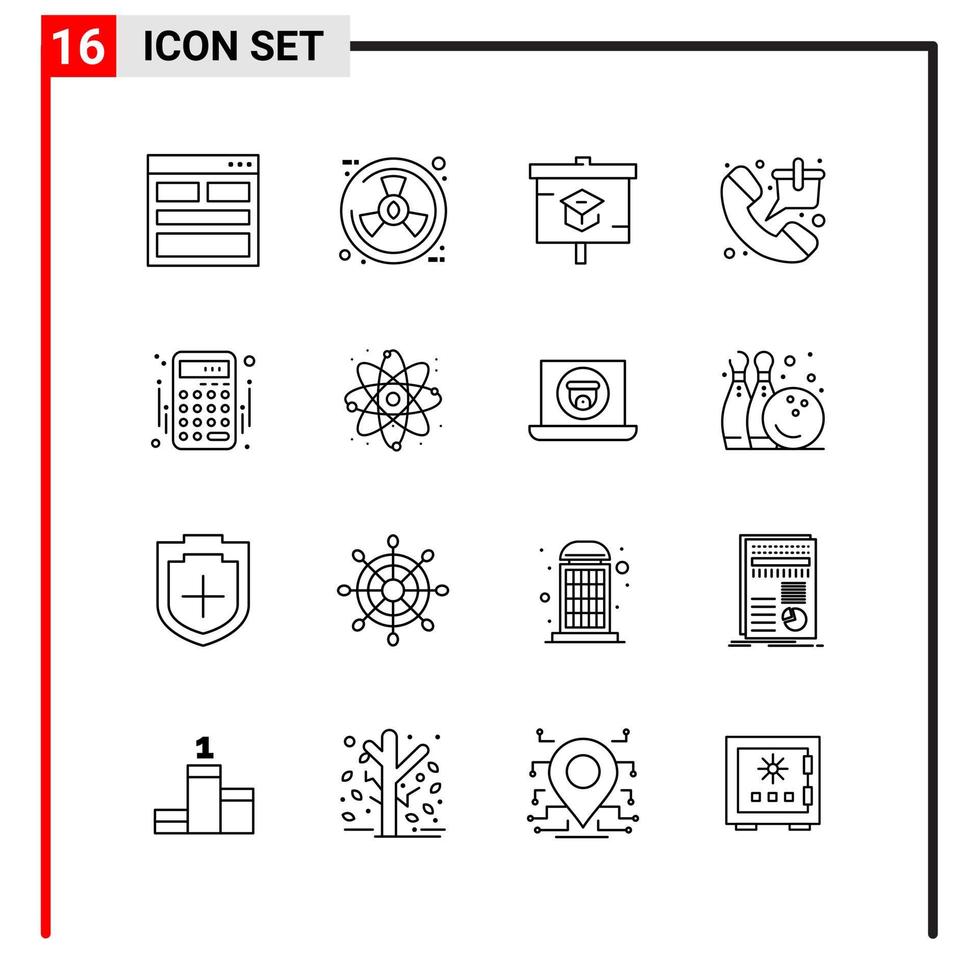 16 allmän ikoner för hemsida design skriva ut och mobil appar 16 översikt symboler tecken isolerat på vit bakgrund 16 ikon packa kreativ svart ikon vektor bakgrund
