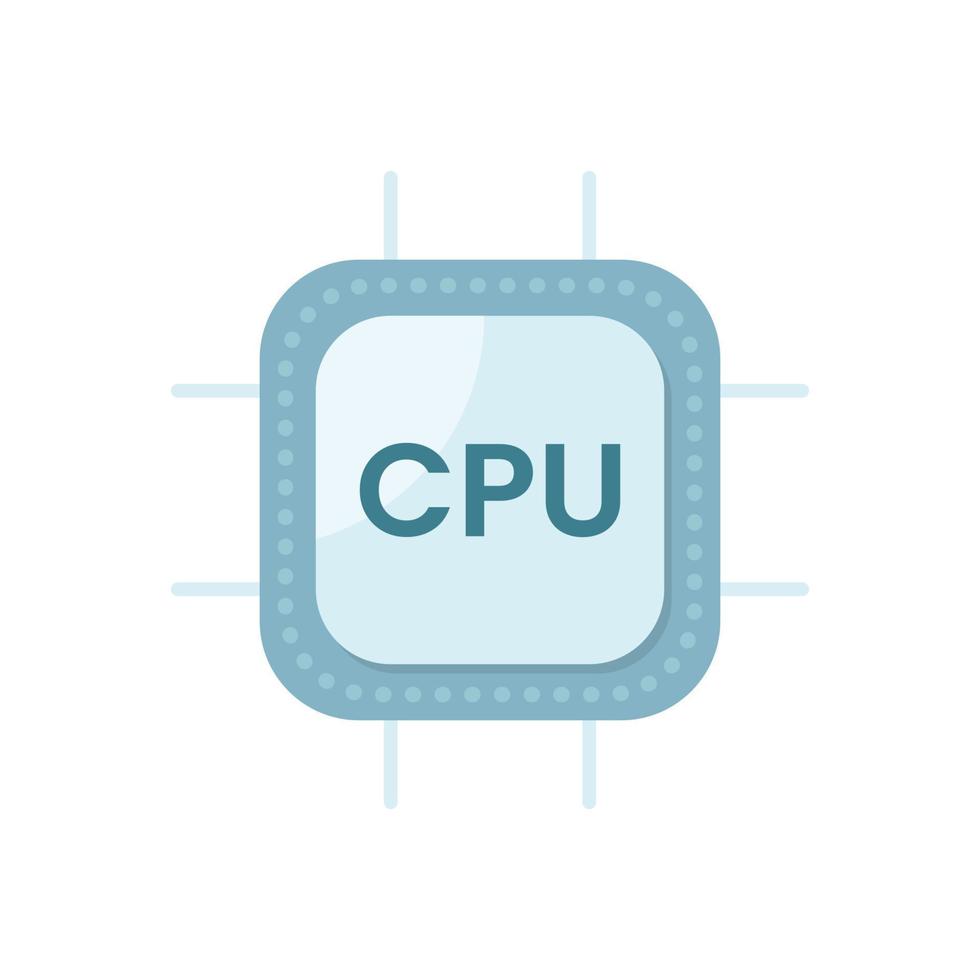 cpu, systemet på chip soc, smart teknologi platt design illustration. isolerat stock vektor