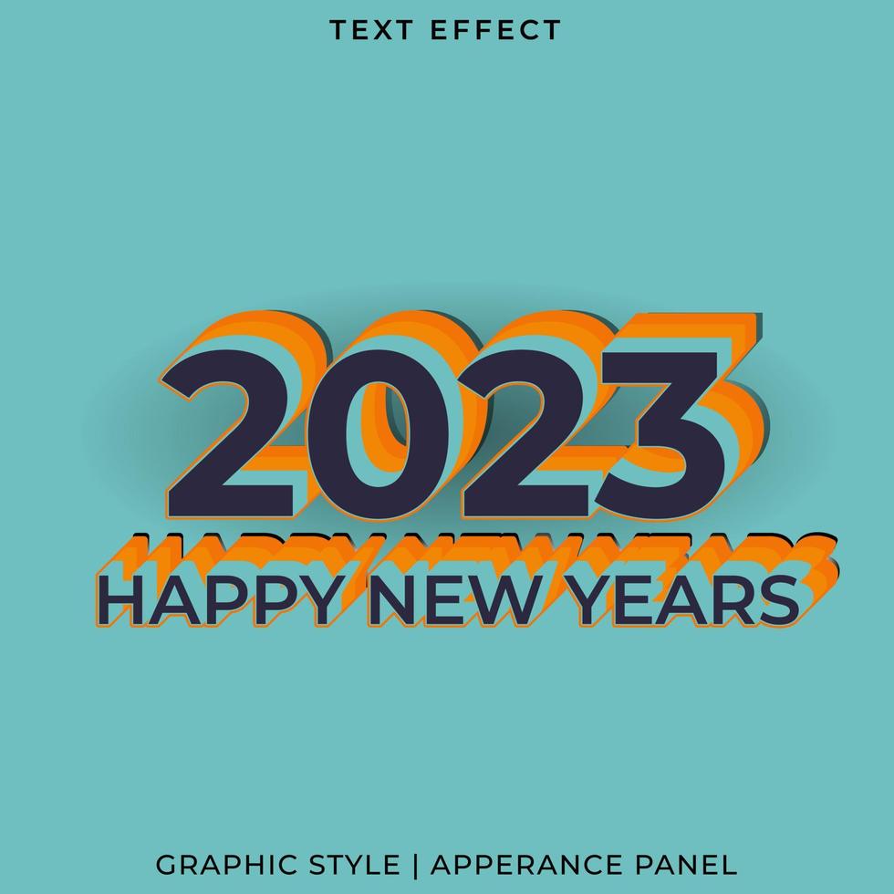 2023 Lycklig ny år text effekt med en tosca grön bakgrund. för 2023 ny år firande vektor