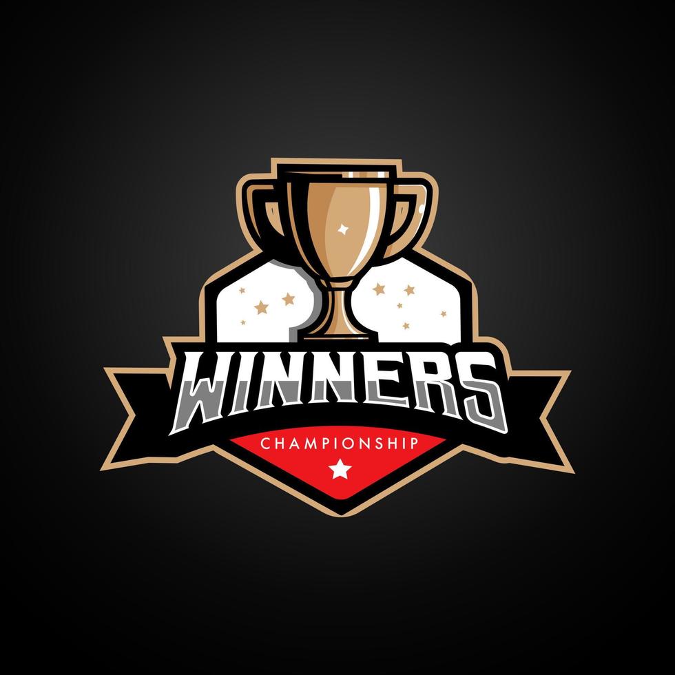 Trophäen-Esport-Logo-Design. Gewinner-Meisterschaft für Sport und Gaming vektor