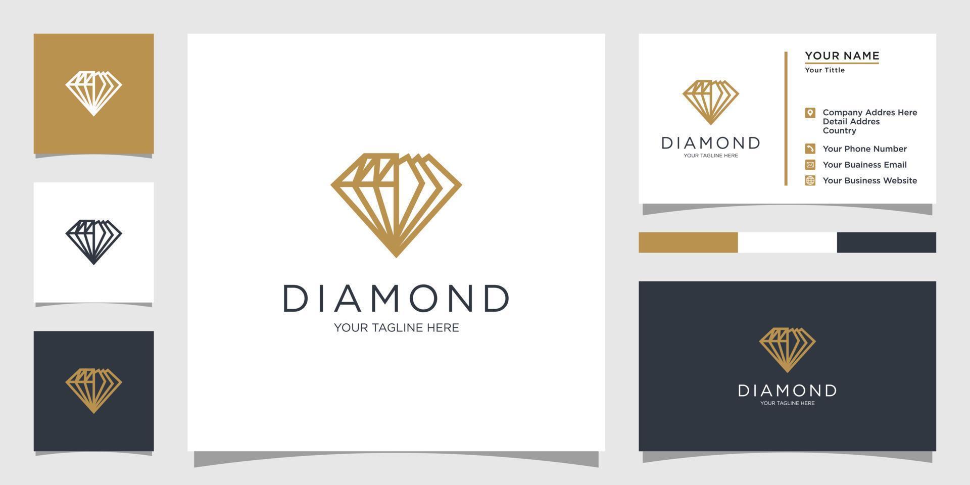 kreativa diamant koncept logotyp formgivningsmall. vektor