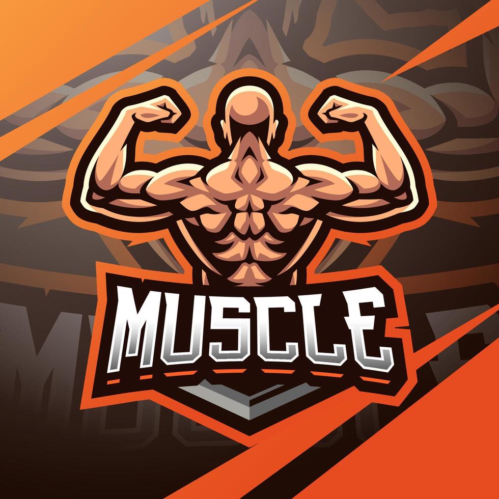 muskulöser Mann Maskottchen Logo-Design vektor