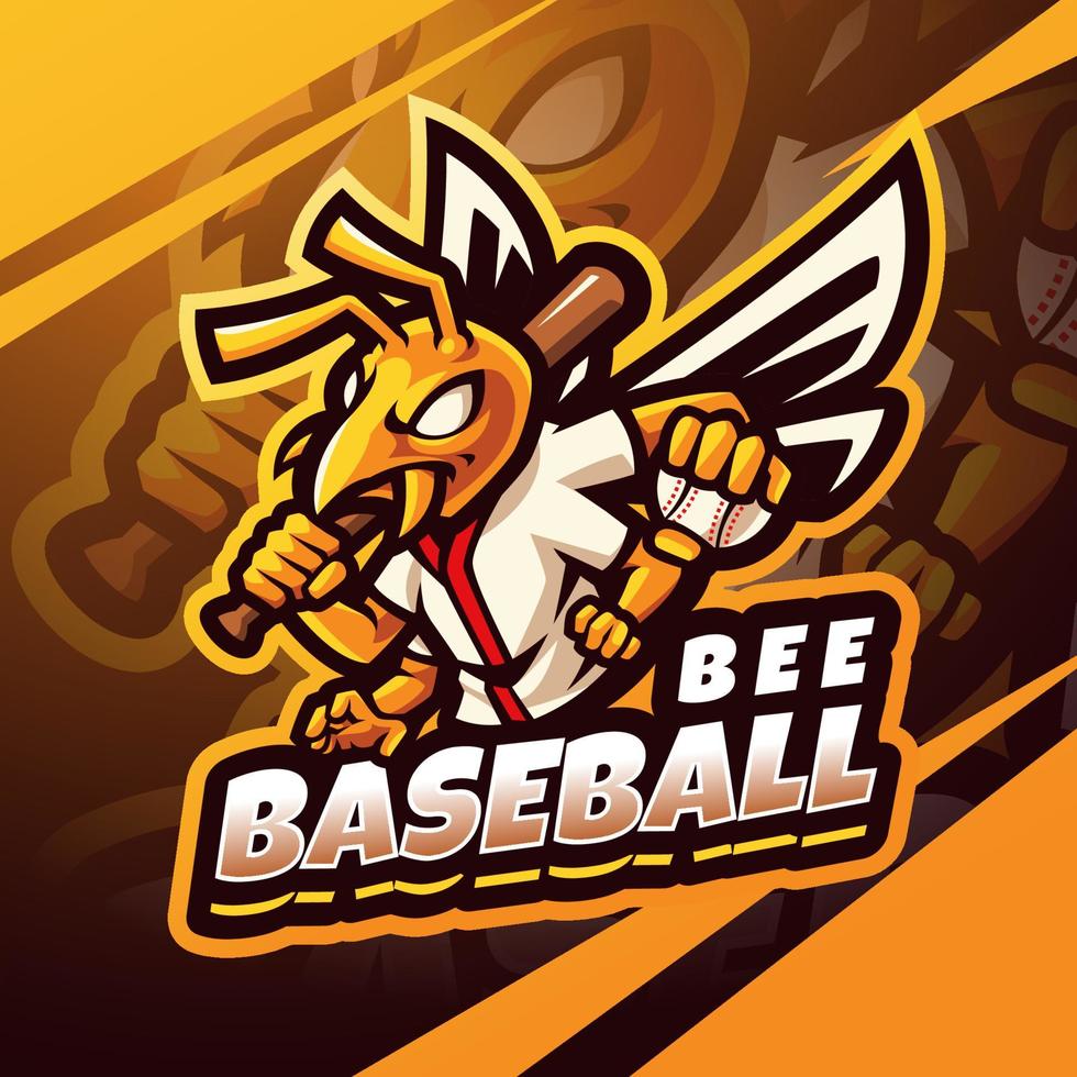 bi baseboll esport maskot logotyp design vektor