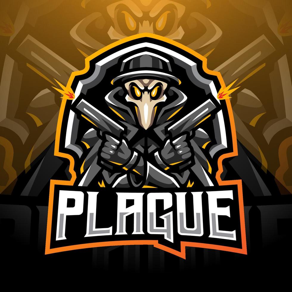 Plague Gunner Esport-Maskottchen-Logo vektor