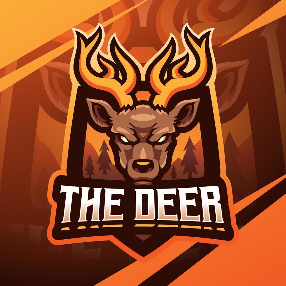 das deer esport maskottchen logo design vektor