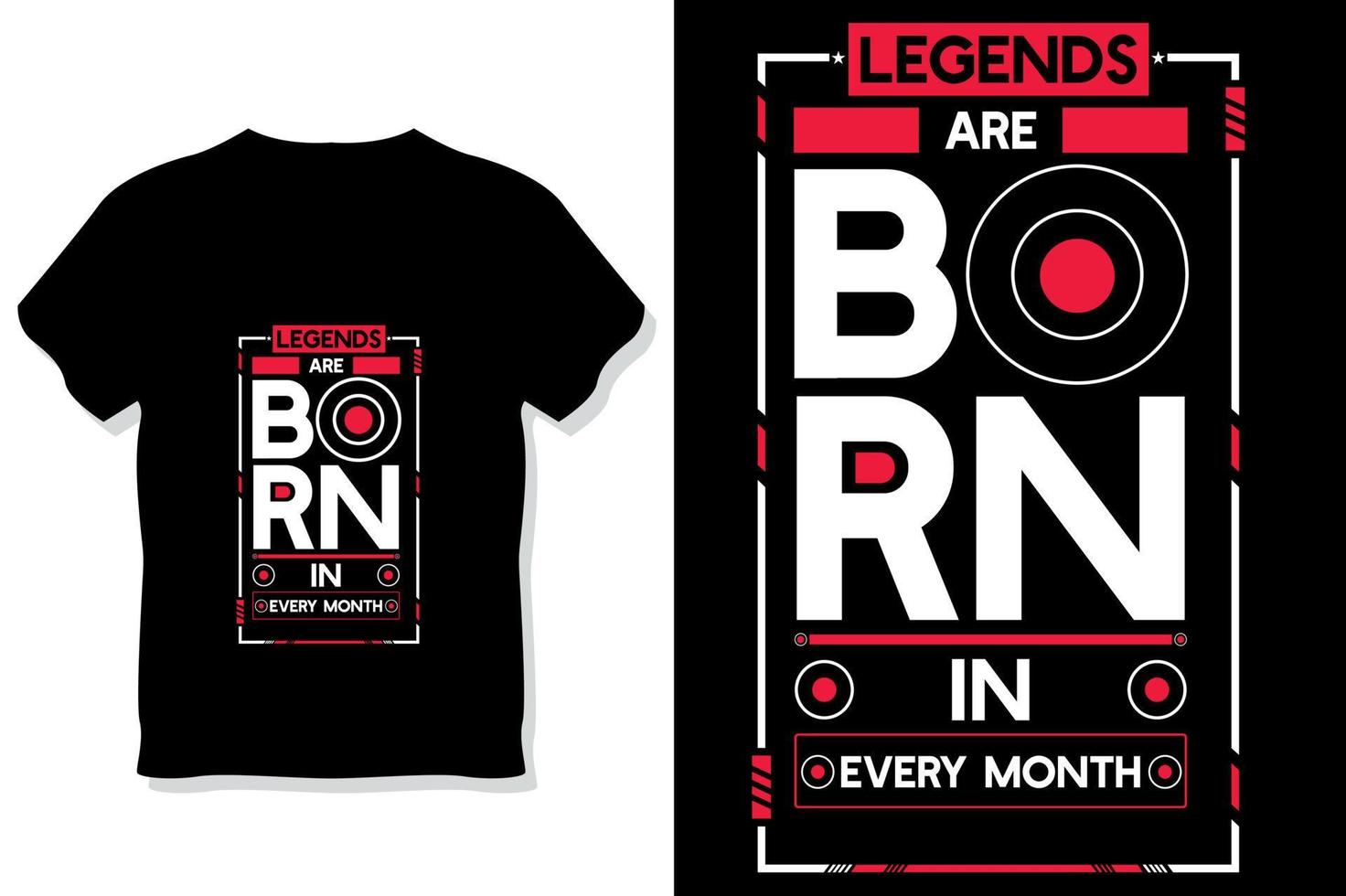 legends är född i varje månad födelsedag citat t skjorta design vektor