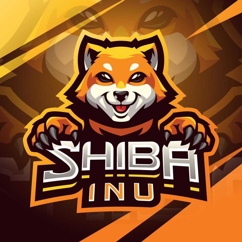 shibainu esport maskot logotyp design vektor