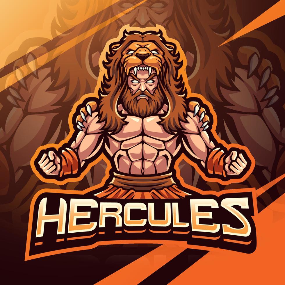 Herakles-Maskottchen-Esport-Logo-Design vektor