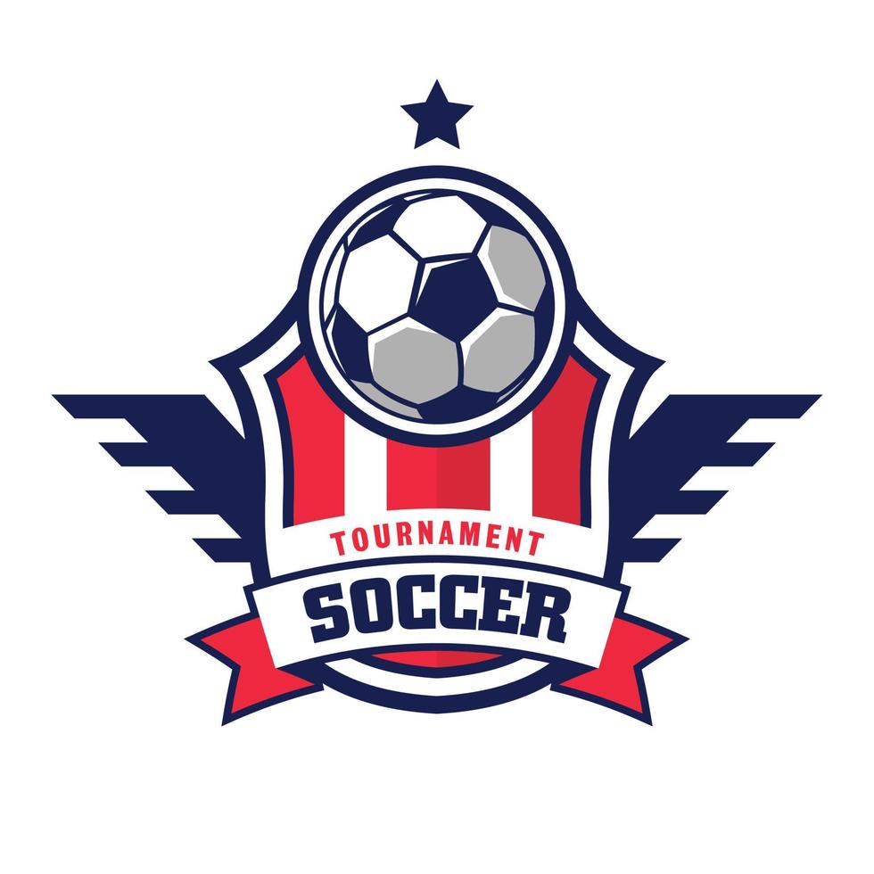 Fußball-Fußball-Abzeichen-Logo-Design-Vorlagen Sport-Team-Identität-Vektor-Illustrationen isoliert auf weißem Hintergrund vektor