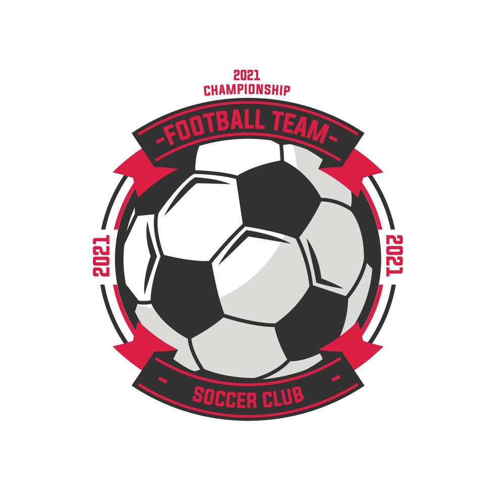 Fußball-Fußball-Abzeichen-Logo-Design-Vorlagen Sport-Team-Identität-Vektor-Illustrationen isoliert auf weißem Hintergrund vektor