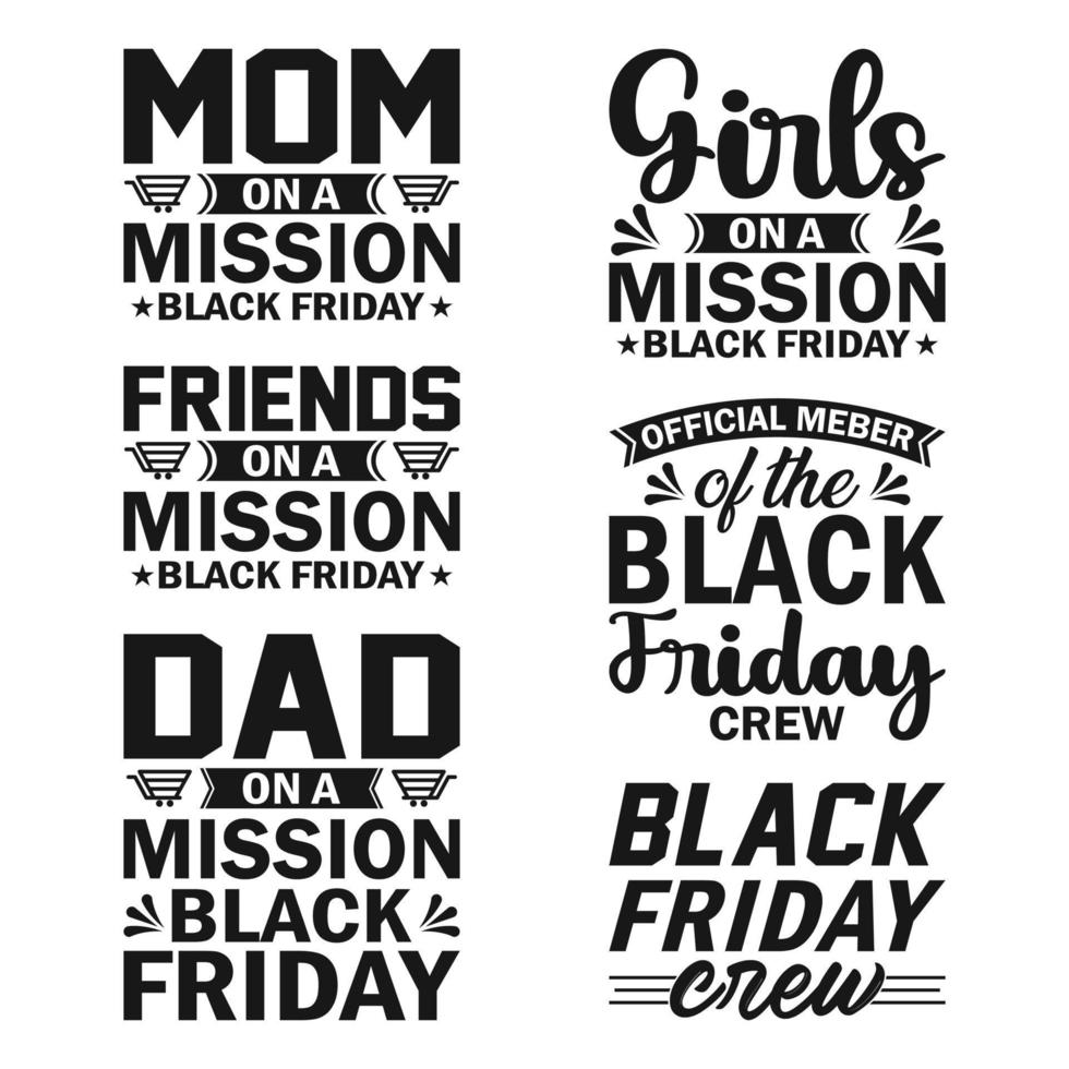 svart fredag mamma pappa flickor och vänner t-shirt design. vektor
