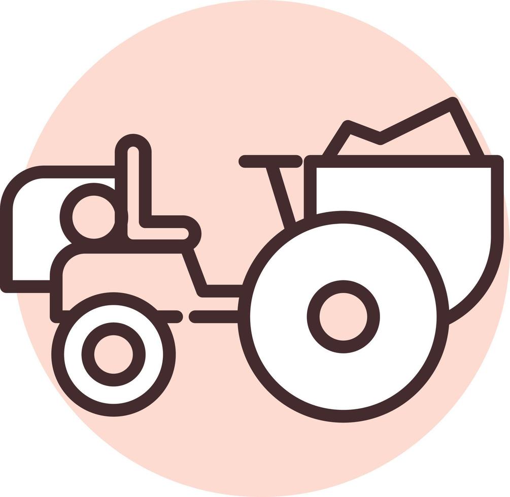 konstruktion industri traktor ikon vektor på vit bakgrund.