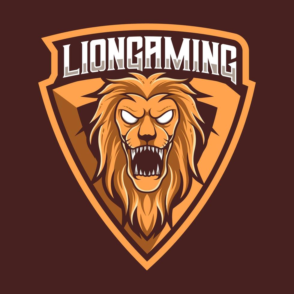 Löwen-Gaming-Maskottchen-Logo-Illustration vektor