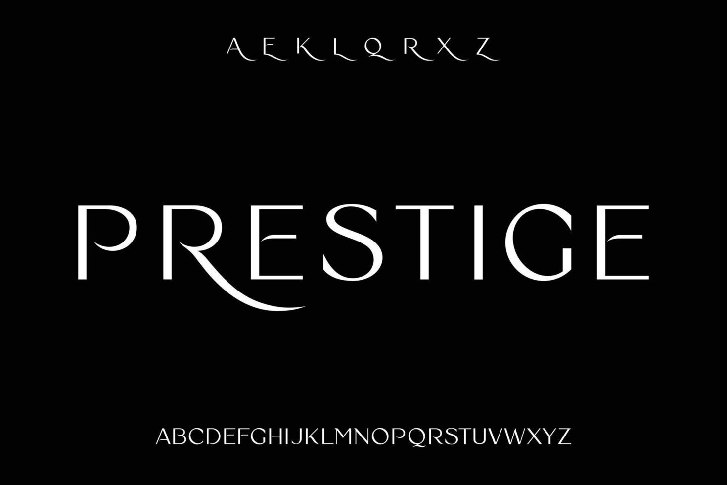 elegant lyx visa font vektor med suppleanter