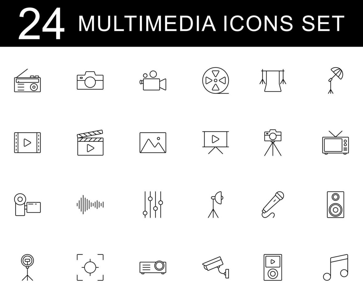 Multimedia-Videoplayer-Icon-Set. Vektor-Illustration. Folge 10. vektor