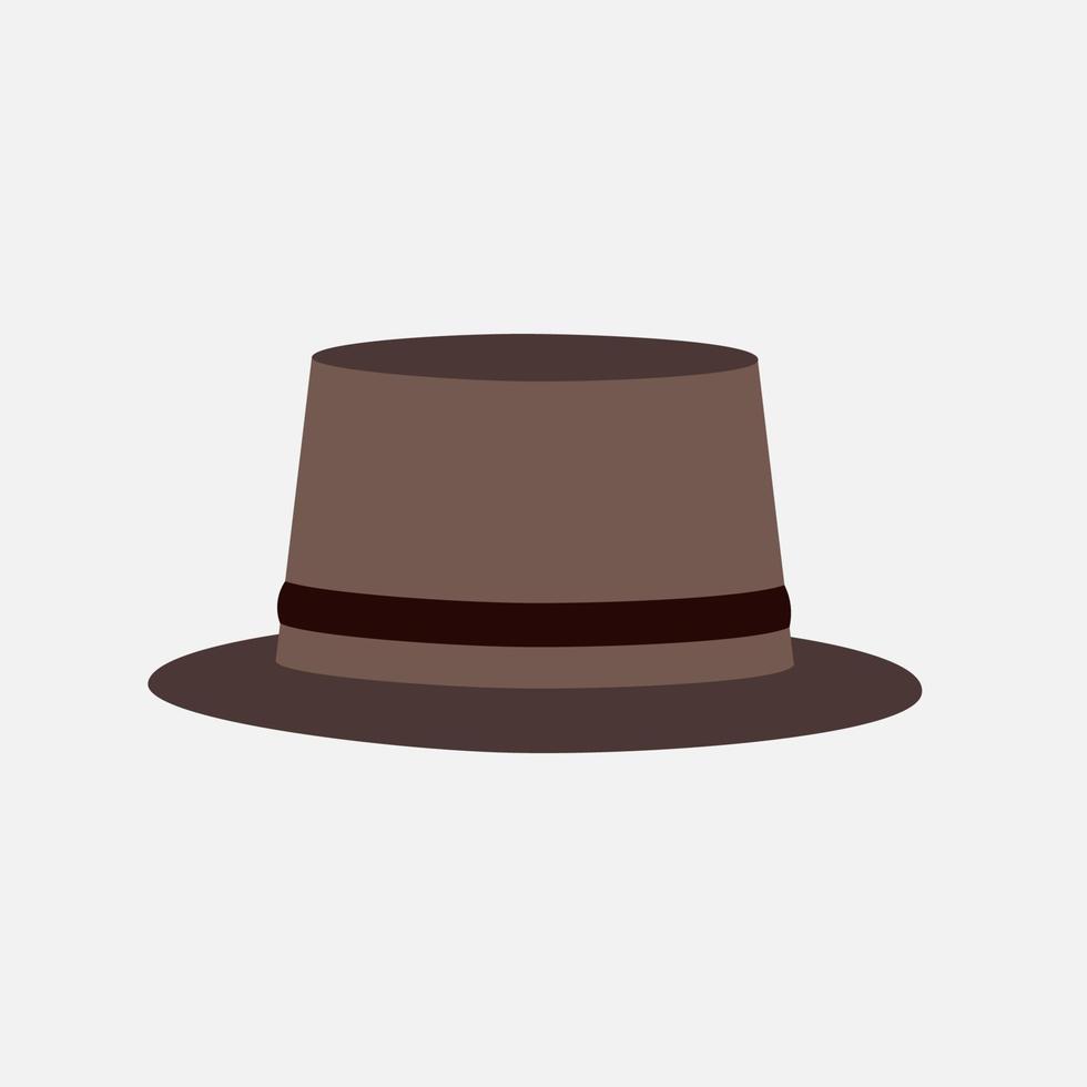 söt brun hatt ClipArt illustration. formell kläder ikon design element för affisch och baner. vektor