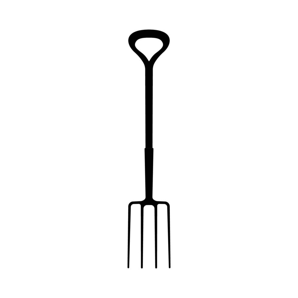 grävning gaffel silhuett. svart och vit ikon design element på isolerat vit bakgrund vektor