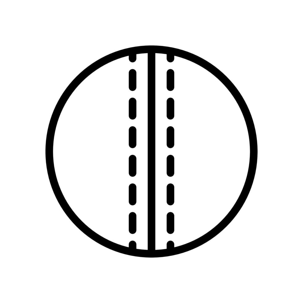 Cricket-Ball-Symbol im Linienstil-Design isoliert auf weißem Hintergrund. editierbarer Strich. vektor