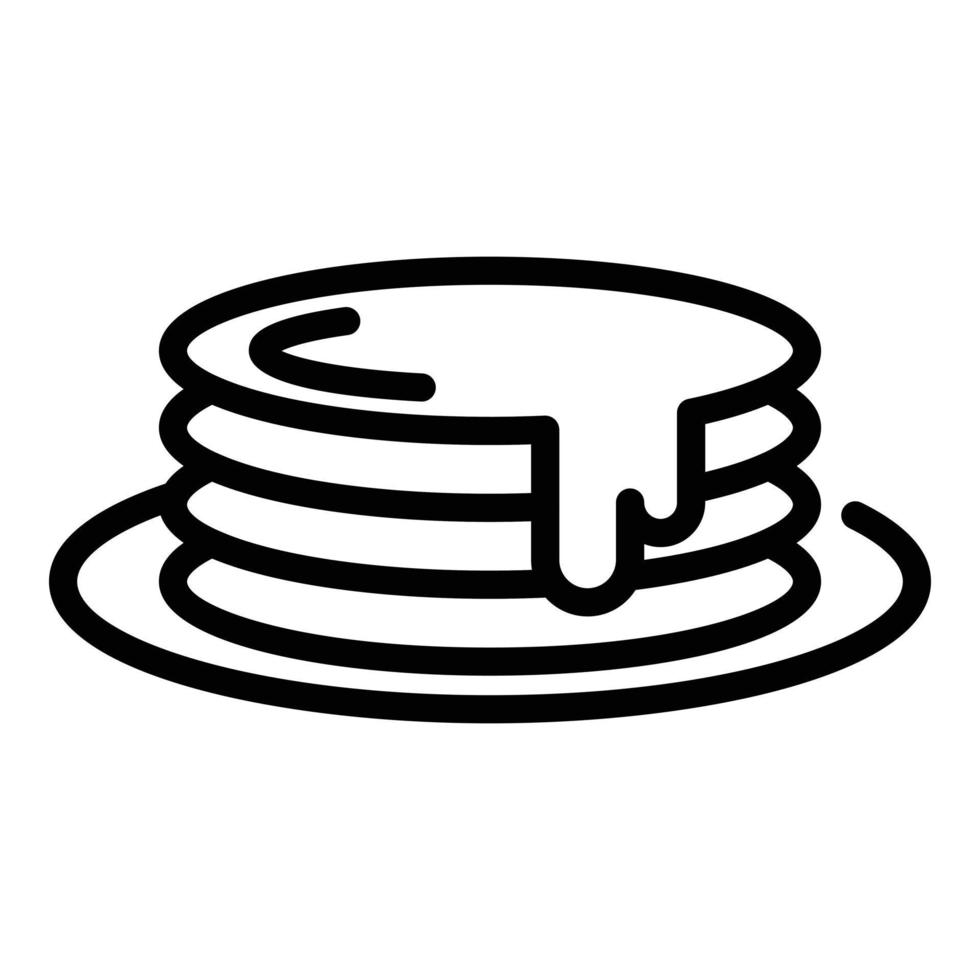 honung pannkakor ikon, översikt stil vektor