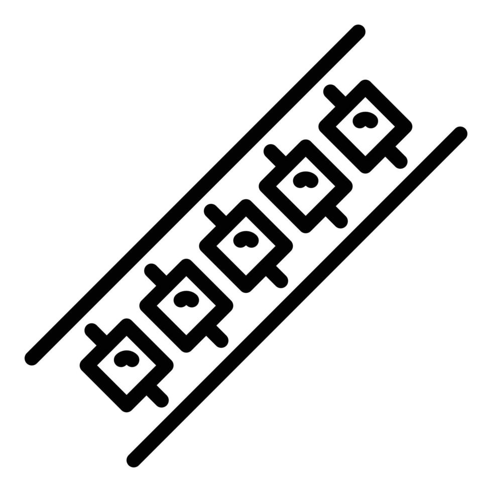 LED-Streifenband-Symbol, Umrissstil vektor