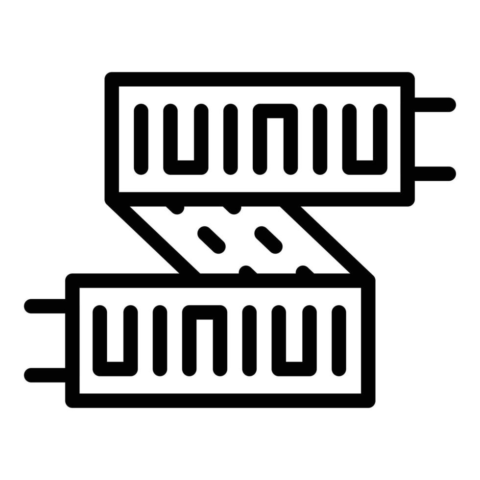 Computersymbol mit LED-Streifen, Umrissstil vektor