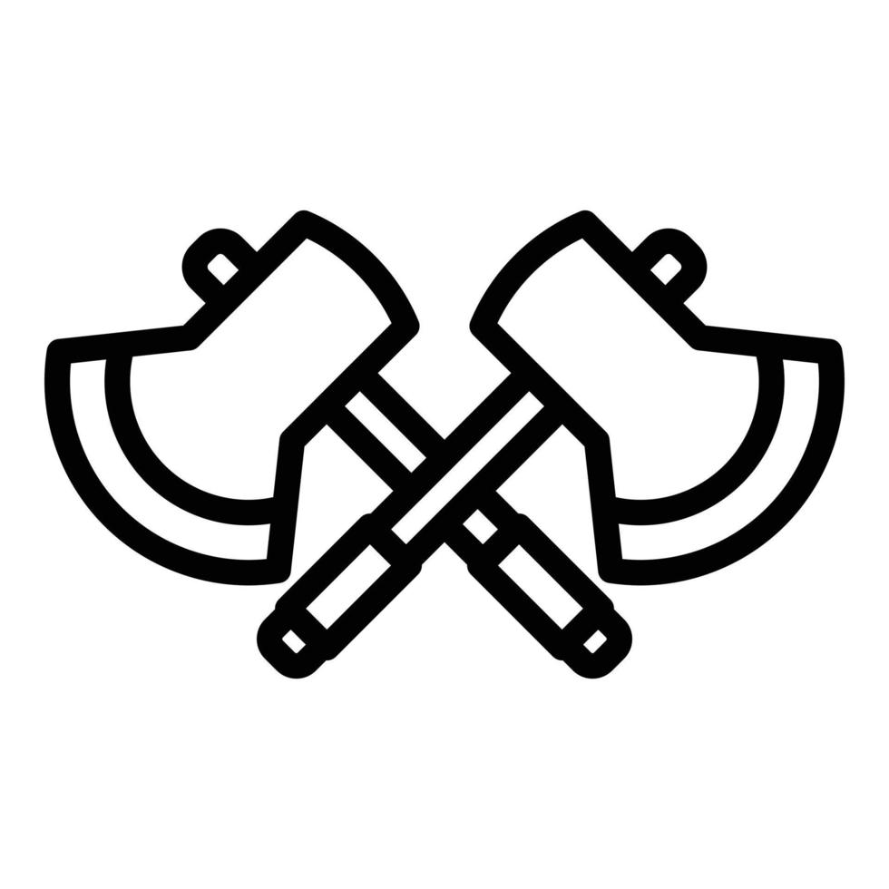 Symbol für Retter mit gekreuzten Äxten, Umrissstil vektor