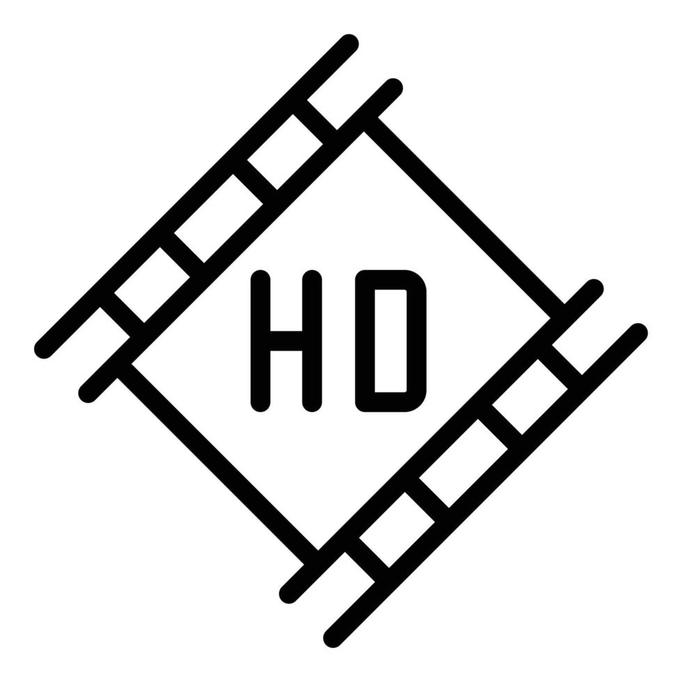 HD-Videofilm-Stream-Symbol, Umrissstil vektor