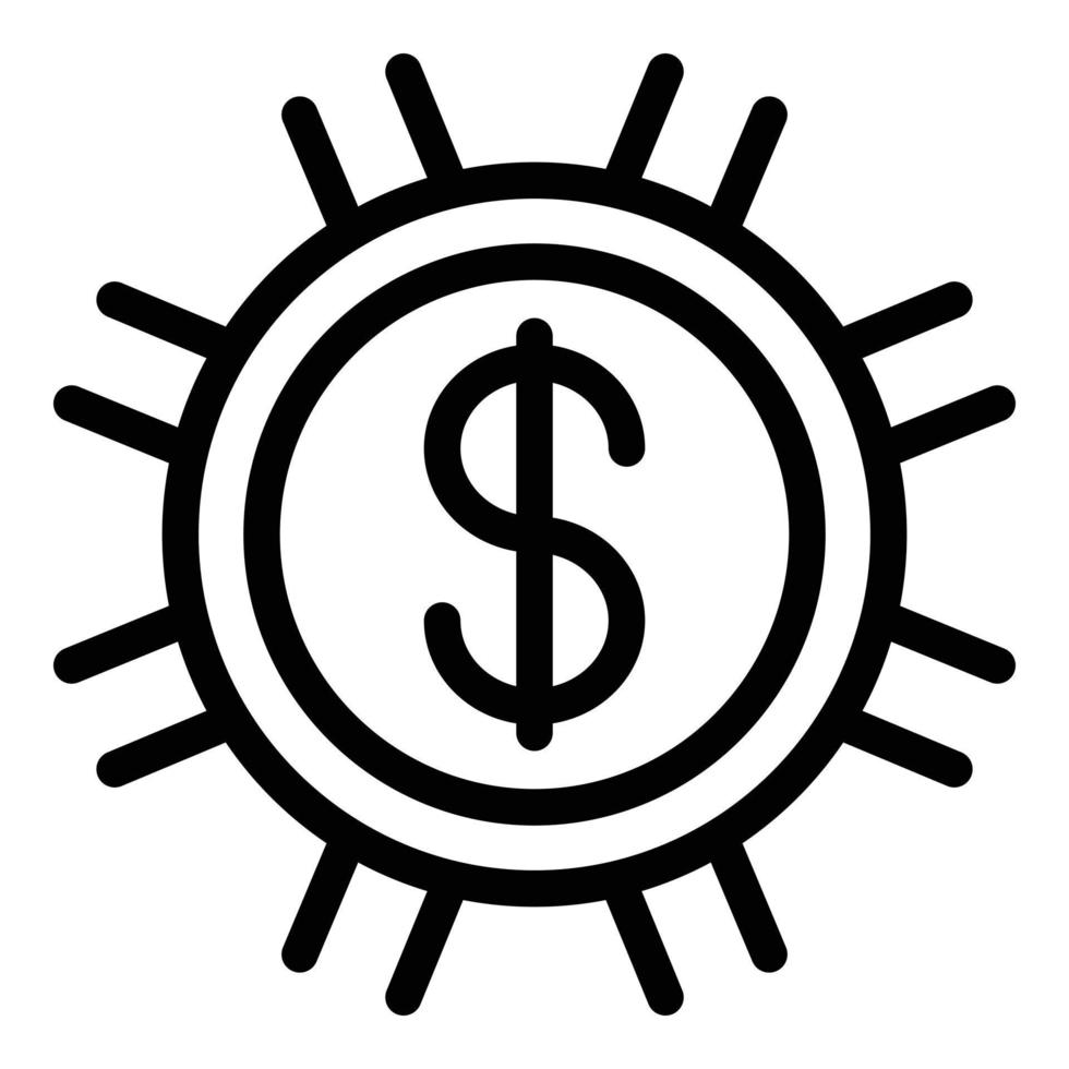 Coin-Dollar-Anfrage-Symbol, Outline-Stil vektor
