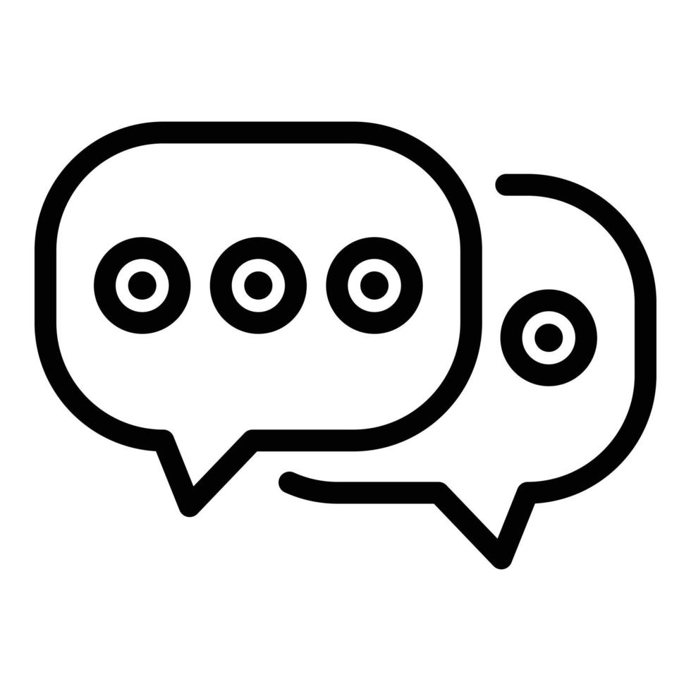 Online-Chat-Symbol, Umrissstil vektor