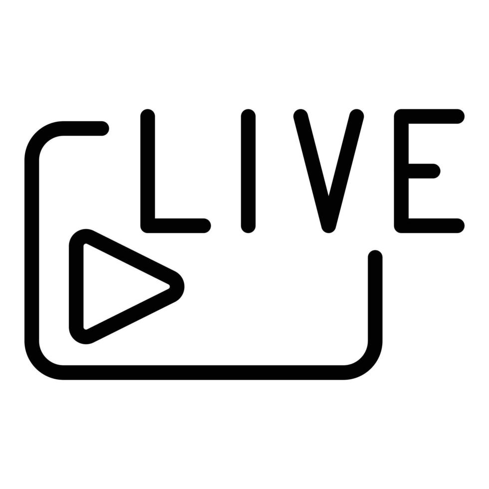 Web-Live-Stream-Symbol, Umrissstil vektor