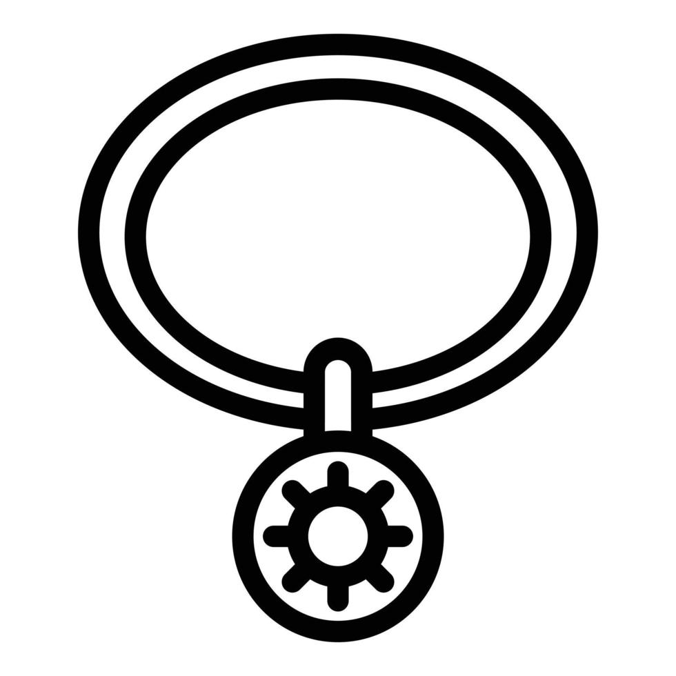 Halsketten-Amulett-Symbol, Umrissstil vektor