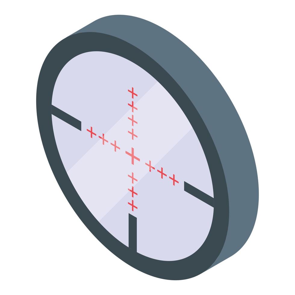Zielfernrohr-Sichtsymbol, isometrischer Stil vektor