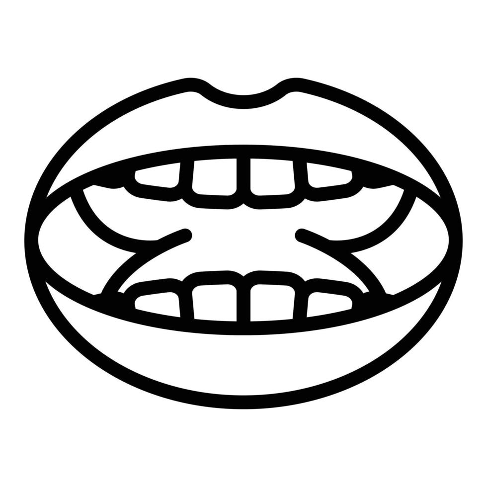 System-Tonsillitis-Symbol, Umrissstil vektor