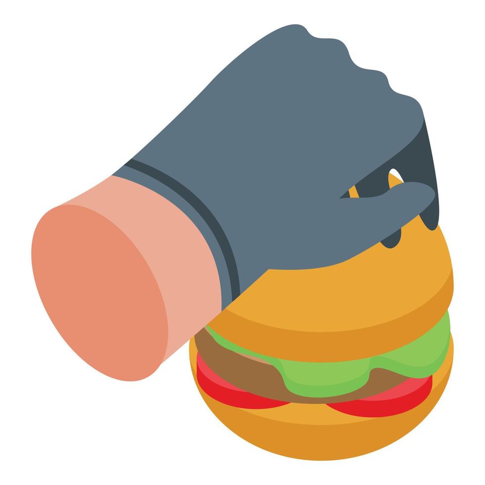 burger matlagning ikon, isometrisk stil vektor