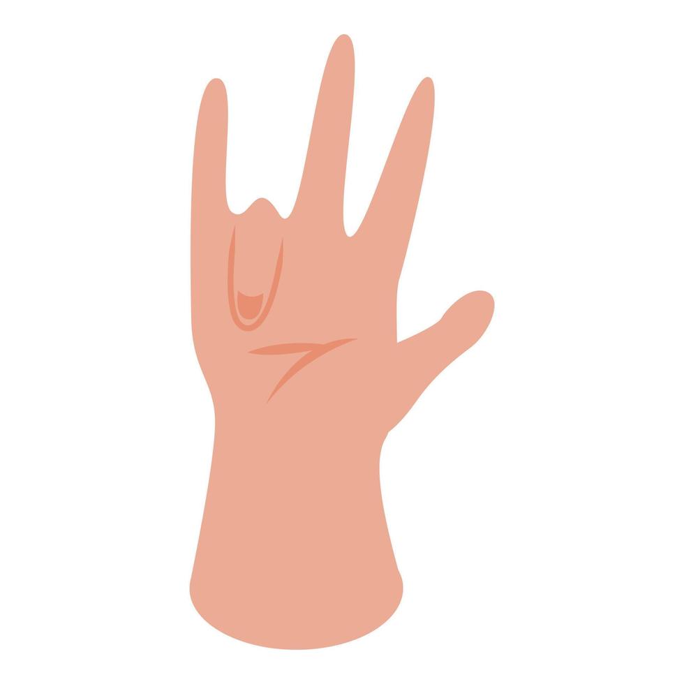 sten hand gest ikon, isometrisk stil vektor