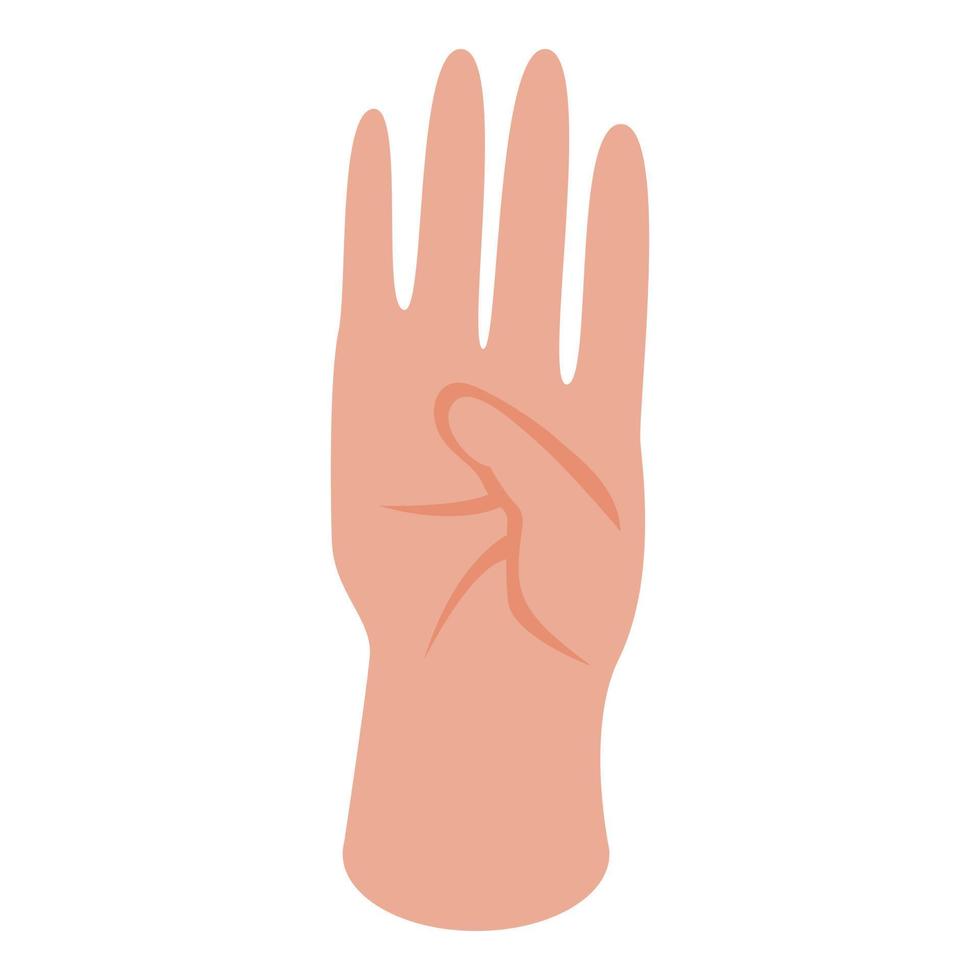 fyra fingrar hand ikon, isometrisk stil vektor