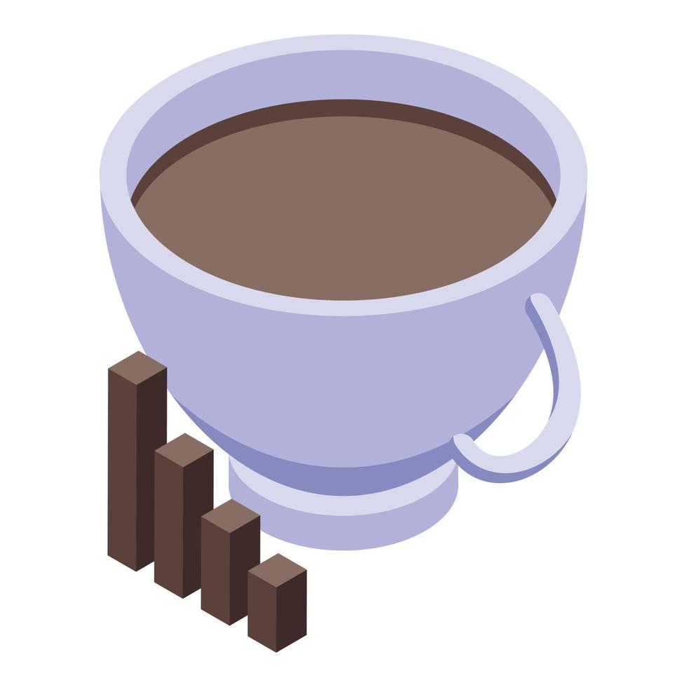 Symbol für entkoffeinierten Kaffee am Morgen, isometrischer Stil vektor