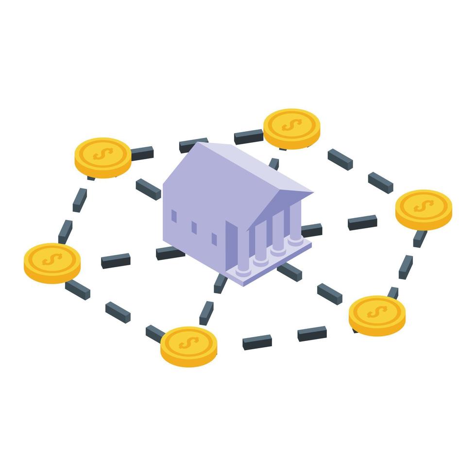 Bankschema-Hierarchie-Symbol, isometrischer Stil vektor