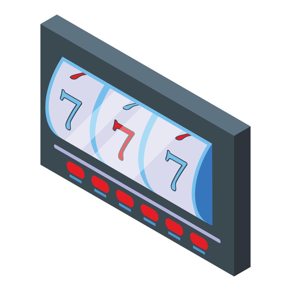 Spielautomat sieben Symbol, isometrischer Stil vektor